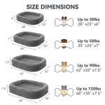 JOEJOY Orthopedic Dog Bed for Large Dogs, Egg-Crate Memory Foam Pet Bed with Bolster Sides, Waterproof Lining, Removable Washable Cover & Non-Slip Bottom, Grey