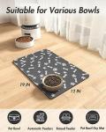 MontVoo Dog Food Mat-Pet Feeding Mat for Food and Water-No Stains Quick Dry Dispenser Cat Bowl Mat for Messy Drinkers(12"x19" Dark Grey)