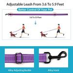 Reflective Dog Collar and Leash Set with Safety Locking Buckle Nylon Pet Collars Adjustable for Small Medium Large Dogs 4 Sizes(Purple&S)