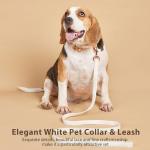 HQREA Fashion Flowers Embroidered Premium Lace Dog Collar Set with Metal Clasp Leash - Adjustable for Small, Medium, Large Dogs,M