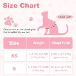 Uoiispet Escape Proof Cat Harness and Leash Set, Adorable Purple Floral Cats Vest Harness for Kittens Breathable Adjustable Step-in Cat Walking Harness with Reflective Strip for Outdoor Walking Travel