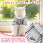 Uoiispet Escape Proof Cat Harness and Leash Set, Adorable Purple Floral Cats Vest Harness for Kittens Breathable Adjustable Step-in Cat Walking Harness with Reflective Strip for Outdoor Walking Travel