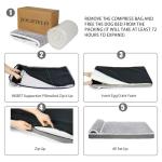Jolifield Orthopedic Dog Bed Large Sized Dog with Pillow 36''X24'', Waterproof Soft Comfortable Egg Crate Foam Pet Crate Beds Mat with Removable Washable Cover and Non-Slip Bottom, Grey