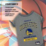 Pets First NBA Licensed Hoodies & T-shirt for Dogs & Cats, Golden State Warriors, Small