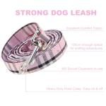 Yizepet Dog Collar and Leash Set-Plaid Puppy Collar with Bow Tie - Adjustable pet Collar for Dogs with Bell, Stylish Pattern for Small Medium or Large Boy and Girl Dog