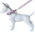 Yizepet Dog Collar and Leash Set-Plaid Puppy Collar with Bow Tie - Adjustable pet Collar for Dogs with Bell, Stylish Pattern for Small Medium or Large Boy and Girl Dog