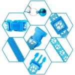 XXS Dog Collar with Bell Leash Set, Nylon Basic Reflective Puppy Collars Paw Print for Boys Girls Xs Small Cat Pet Animal Litter Tiny Kitten,Pale Purple