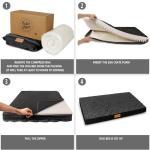 Patas Lague Orthopedic Dog Bed Large Sized Dog 36''X24'', Waterproof Soft Comfortable Egg Crate Foam Large Pet Beds Crate Mat with Removable Washable Cover and Nonskid Bottom, Black