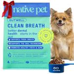 Native Pet GutWell Clean Breath - Dog Breath Freshener & Dog Dental Powder - Teeth Cleaning to Reduce Plaque & Tartar - Promotes Fresh Breath with Targeted Triple-biotic Dental Care Blend - 60 Scoops