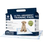 AMERICAN KENNEL CLUB AKC62975 6-Layer Leak-proof Puppy Training Pads - 22x22 Inches, Green, Synthetic, Disposable-Pet-Training-Pads, Pack of 100