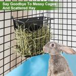 LUAVIARU Upgrades Rabbit Hay Feeder - Guinea Pig Hay Feeder - Metal Frame Hay Rack with Adjustable Hook - Less Wasted - for Guinea Pigs - Chinchilla Bunny Cage Accessories - Bunny Feeder