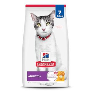 Hill's Science Diet Adult 11+, Senior Adult 11+ Premium Nutrition, Dry Cat Food, Chicken Recipe, 7 lb Bag