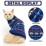 BINGPET Cat Sweater,Cat Outfit Sleeveless Winter Sweater with Snowflake Pattern,Soft Turtleneck Knitted Kitten Puppy Apparel,Cute Winter Pet Clothes for Cold Weather