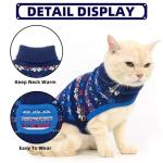 BINGPET Cat Sweater,Cat Outfit Sleeveless Winter Sweater with Snowflake Pattern,Soft Turtleneck Knitted Kitten Puppy Apparel,Cute Winter Pet Clothes for Cold Weather