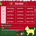 Dog Christmas Sweater Dress with Harness Leash Set Warm Soft Fleece Plaid Clothes for Small Girl Pet Outfit Winter Coat XSmall Dog Dresses