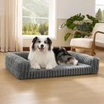 Bedsure Orthopedic Dog Beds for Extra Large Dogs, Waterproof Memory Foam XL Pet Bed with Sides, Non-Slip and Egg-Crate Foam Big Dog Couch Sofa with Washable Removable Corduroy Cover, Grey