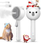 FEELNEEDY Cat Steam Brush, Brushes for Indoor Cats with Release Button, Dual Speed Spray USB Rechargeable Grooming Supplies, Cat Brush for Shedding Suitable for All Long-haired and Short-haired Pets