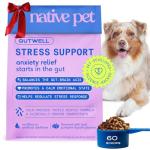 GutWell Stress Support - Dog Anxiety Relief & Calming Treats - Tasty Food Topper for Dog Stress and Anxiety Relief - Support Gut-Brain Axis with Triple-biotic Blend & Magnesium - 60 Scoops