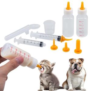 Pet Feeding Bottle and Syringe Set for Puppies and Kittens