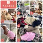 KYEESE Dog Sweater Stretchy Cat Sweaters Knitwear Dog Sweaters for Small Dogs Girl Soft Turtleneck Pet Sweater Dress Warm Pullover Pet Coats Thick Dogs Clothes with Bowtie for Cold Weather Winter
