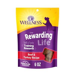 Wellness Rewarding Life Dog Treats, Training Treat, Grain Free, Soft Beef & Turkey (6 Ounce Bag)