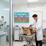 LUAATT Grooming Tools Hair Length Sample Chart,A4 Size Visual Guide for Pet Groomers and Owners,with Untrimmed Hair Pieces and Stainless Steel Hanging Chains