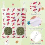 UPINS 2 Pack Guinea Pig Hay Feeder,Rabbit Hay Bag Hanging Hay Holder for Guinea Pig Cage Hay Feeder for Bunny Rabbits Chinchillas Hamsters Small Pets and Animals