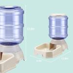 Automatic Pet Feeder & Waterer Set of 2 Pack, Self Feeding Replenish Dog Cat Bowls, Gravity Food & Water Storage Container Fountain Jug Pet Supplies Plastic Skid Proof Rubber Feet (Gery)