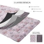 BVAGSS Reversible Dog Crate Pad, Memory Foam Pet Bed Mat, Soft Warm Machine Washable Sleeping Kennel Mattress for Small Medium Dogs XH079 (24''x18''x1.6'',Grey Paw)