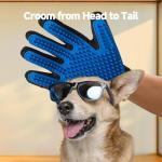 NVNAN Pet Hair Removal Glove for Dogs & Cats, 2-in-1 Deshedding Brush & Massage Mitt - Grooming Gloves for Shedding Control, Bathing and Washing, Safe for Short/Long Hair Pets 2-Pack (Blue)