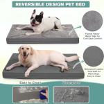 Waterproof Small Dog Bed Crate Pad 24 inch, Washable Puppy Bed Orthopedic with Removable Cover Reversible, Foam Dogs Bed, Cat Bed Kennel Pad 23" x17, Durable Anti-Slip Bottom, Gray