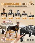 Jovrun Elevated Dog Bowls, Dog Feeder with Stainless Steel Dishes & Slow Feeder Bowl, 5 Heights Adjustable Raised Stand for Medium Large, Food Dishes with Non-Slip Feet