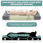 Waterproof Small Dog Bed Crate Pad 24 inch, Washable Puppy Bed Orthopedic with Removable Cover Reversible, Foam Dogs Bed, Cat Bed Kennel Pad 23" x17, Durable Anti-Slip Bottom, Gray