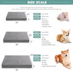 Waterproof Small Dog Bed Crate Pad 24 inch, Washable Puppy Bed Orthopedic with Removable Cover Reversible, Foam Dogs Bed, Cat Bed Kennel Pad 23" x17, Durable Anti-Slip Bottom, Gray