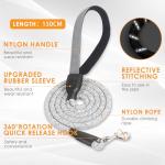 Dog Harness and Leash Set, No Pull Saddle Style Pet Harness, Breathable Mesh Adjustable Reflective Dog Vest for Dogs and Cat Medium Small Harness 2 D-Rings, Grey, L