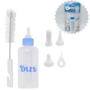 YIUIRUOI 1pcs 60ml Pet Bottle with 4pcs Replacement Nipples and 1pcs Nipple Brush Can Be Used for Water Feeding Pet Feeding Tools