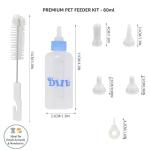 YIUIRUOI 1pcs 60ml Pet Bottle with 4pcs Replacement Nipples and 1pcs Nipple Brush Can Be Used for Water Feeding Pet Feeding Tools