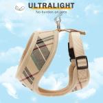 SCENEREAL Puppy Dog Harness with Leash Set for Small Medium Dogs, Soft Mesh Step in Pet Harnesses and Leash, No Chock Plaid Adjustable No Pull Vest