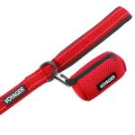 Best Pet Supplies Voyager Reflective Dog Leash or Collar with Neoprene Handle, for Small, Medium, and Large Breed Puppies, Cute and Heavy Duty for Walking, Running and Training - Red (Leash), S