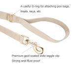 Ewinoom Soft Corduroy Dog Collar and Leash Set Adjustable Durable Wedding Dog Collars with Metal Buckle and Lead for Small Dogs,Beige