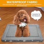WITTOP Washable Dog Bed Plush Orthopedic Outdoor Crate Mat with Non-Slip Bottom,Luxe Soft Kennel Pad for Pets, Cozy Cage Cushion & Pet Sleeping Mattress Large Sized,Medium,Small Dogs,24 x 18 inch,Gray