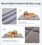 Made4Pets Dog Crate Pad Bed for Medium Large Dogs, Washable & Reversible, Anti-Slip Kennel Mat for Cozy Sleeping, Soft Fluffy Dog Bed for Indoor & Outdoor Use, 35"x23", Gray