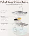 Cat Water Fountain Stainless Steel: 74oz/2.2L Cat Fountain for Drinking- Pet Water Fountain Inside - Automatic Dog Watering Dispenser Bowl - Pet Feeding & Watering Supplies (4 Filters)