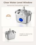 Cat Water Fountain Stainless Steel: 74oz/2.2L Cat Fountain for Drinking- Pet Water Fountain Inside - Automatic Dog Watering Dispenser Bowl - Pet Feeding & Watering Supplies (4 Filters)