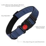 Soft Leather 4ft Dog Collar and Leash Set,Stylish 4ft PU Leather Dog Training Leash, Adjustable Durable Pet Collars with Quick Release Buckle for Large Dogs,Medium Dogs,Blue