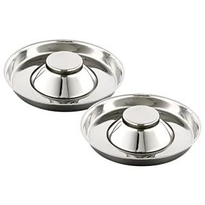 QIYADIN Stainless Steel Pet Bowl for Puppy and Cat, Dog Food and Water Feeding Bowl, Puppies and Kittens Weaning Bowls, Multiple Dogs and Cats Eat and Drink Together (2PC, S)
