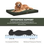 Tail Stories Outdoor All Weather Large Dog Bed, Waterproof Dog Bed for Large Dogs 36x27 Inch, Orthopedic Egg Crate Foam Pet Bed with Washable Removable Oxford Cooling Cover, Dark Green