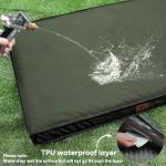 Tail Stories Outdoor All Weather Large Dog Bed, Waterproof Dog Bed for Large Dogs 36x27 Inch, Orthopedic Egg Crate Foam Pet Bed with Washable Removable Oxford Cooling Cover, Dark Green