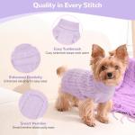 Lorehelina 2 Pack Dog Sweaters for Small Dogs Winter Turtleneck Pullover Cable Knit Fleece Stretch Puppy Doggie Chihuahua Toy Poodle Yorkie Pomeranian Boy Girl Pet Clothes (S, Pink & Purple)