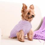Lorehelina 2 Pack Dog Sweaters for Small Dogs Winter Turtleneck Pullover Cable Knit Fleece Stretch Puppy Doggie Chihuahua Toy Poodle Yorkie Pomeranian Boy Girl Pet Clothes (S, Pink & Purple)